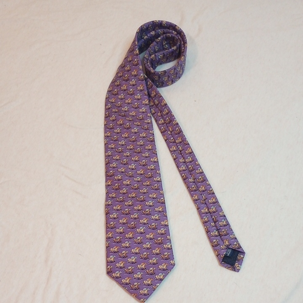 Vineyard Vines Purple Kentucky Derby Men's Tie, EUC